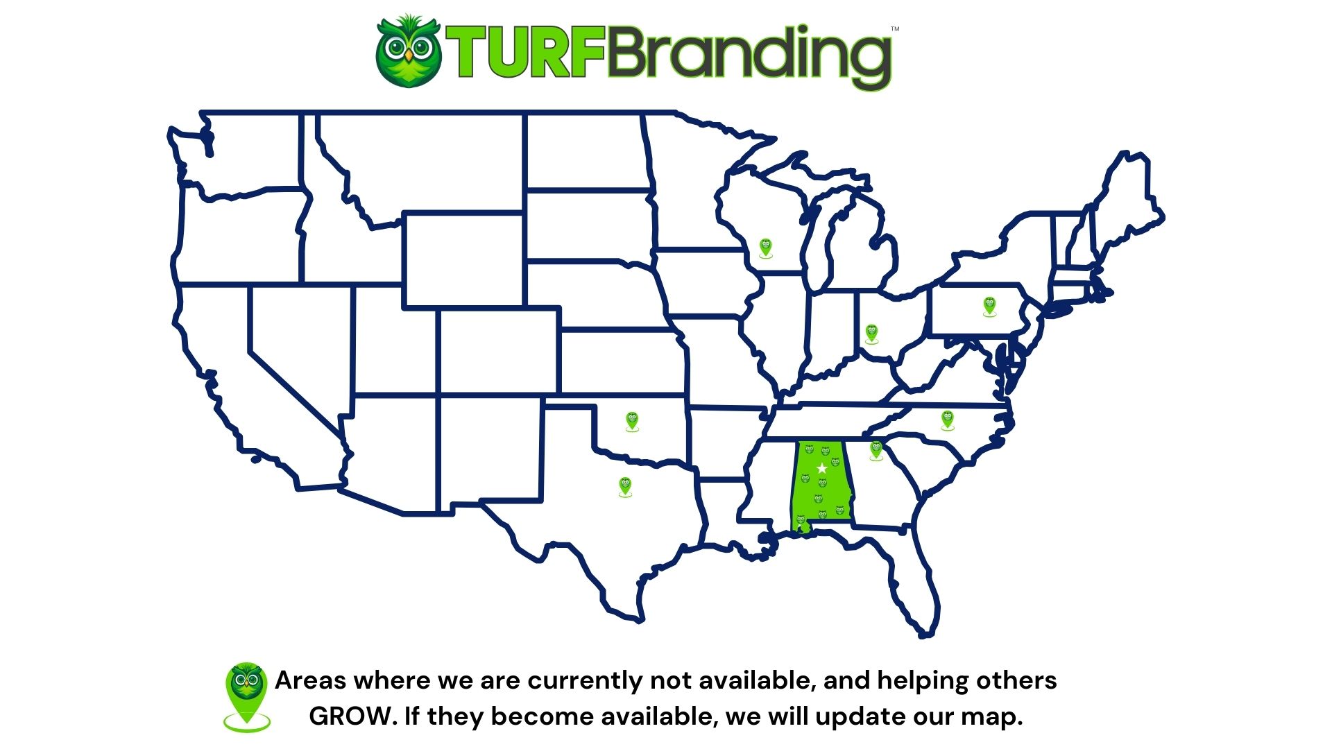 Turf Branding - Clients Map of the USA